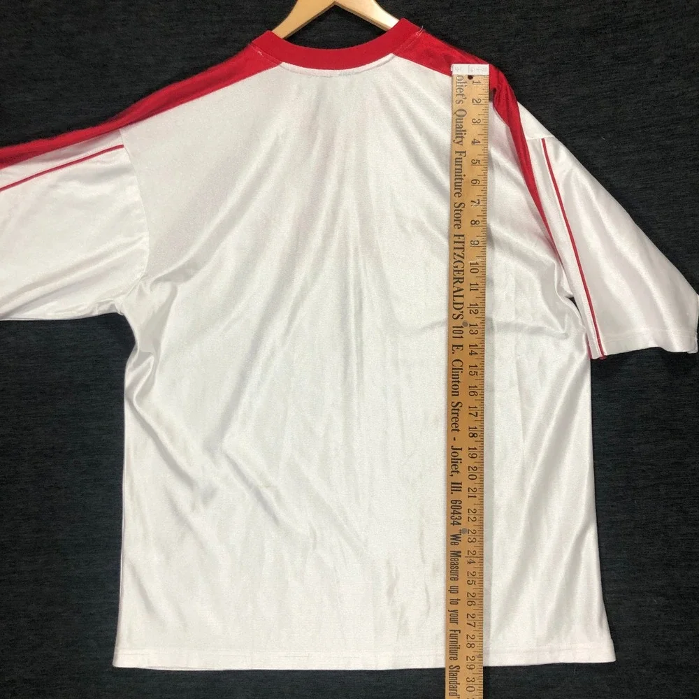 Nike Hawks Jersey V-Neck Short Sleeve Athletic Top‎ White Red Men's Size Large